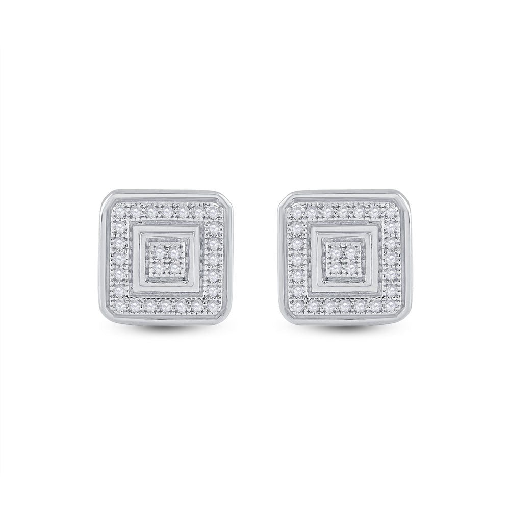 Dazzling 10kt White Gold Diamond Square Earrings - Splendid Jewellery