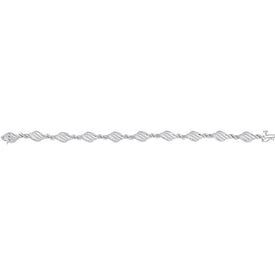 Dazzling 10kt White Gold Womens Round Diamond Fashion Bracelet 1/2 Cttw - Splendid Jewellery