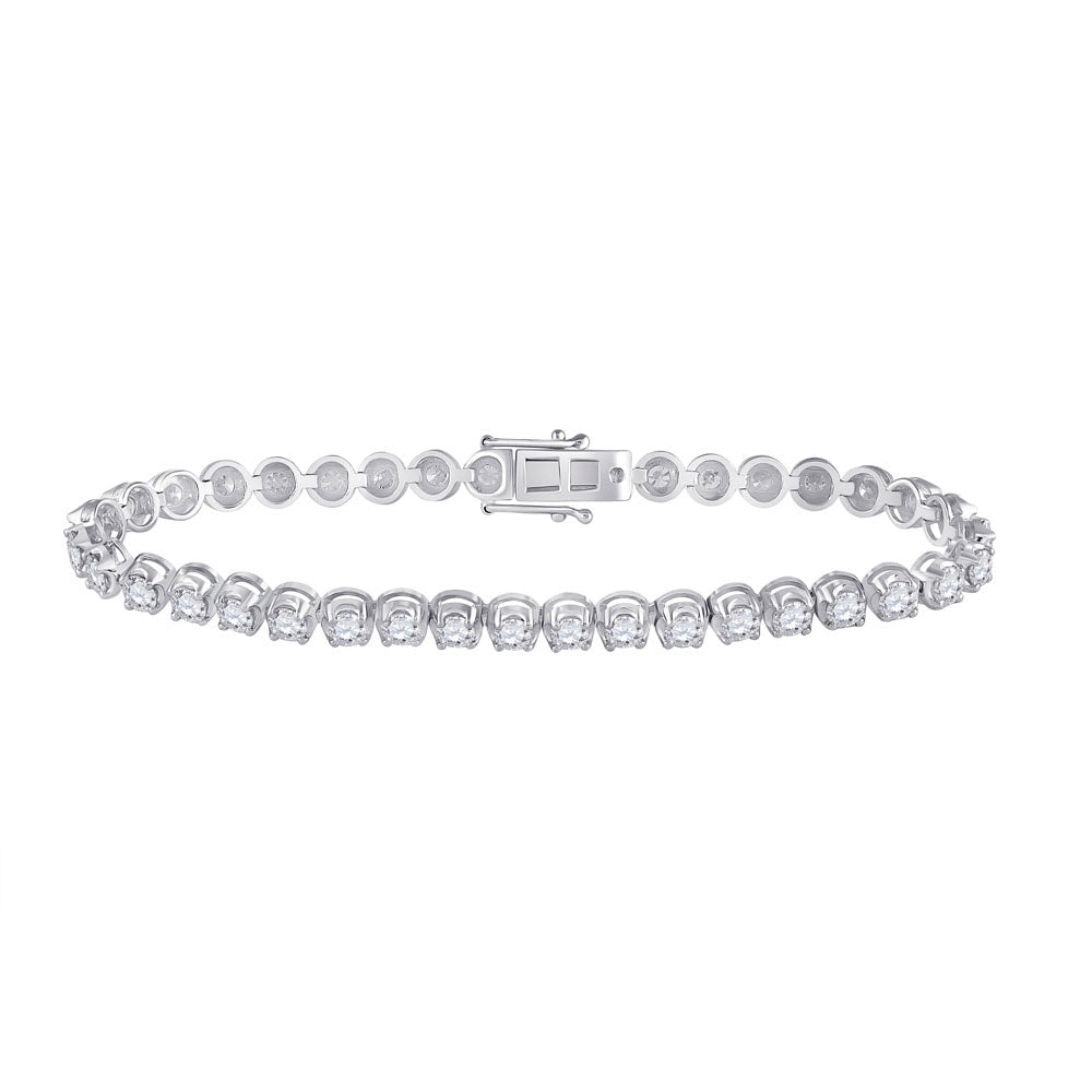Dazzling 14kt White Gold Round Diamond Tennis Bracelet - 5 Carat Total Weight - Splendid Jewellery