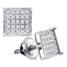 Load image into Gallery viewer, Dazzling 14kt White Gold Square Cluster Diamond Earrings - Splendid Jewellery