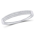 Dazzling 14kt White Gold Triple Row Diamond Bangle Bracelet - 3 Carat Total Weight - Splendid Jewellery