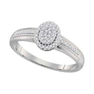 Dazzling Brilliance: 10kt White Gold Oval Diamond Cluster Ring - Splendid Jewellery