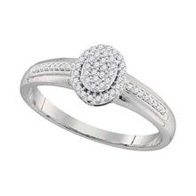 Load image into Gallery viewer, Dazzling Brilliance: 10kt White Gold Oval Diamond Cluster Ring - Splendid Jewellery