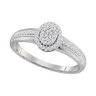 Dazzling Brilliance: 10kt White Gold Oval Diamond Cluster Ring - Splendid Jewellery