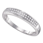 Dazzling Brilliance | 10kt White Gold Womens Round Diamond Pave Band Ring 1/10 Cttw - Splendid Jewellery