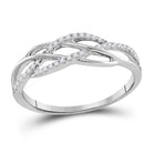 Dazzling Brilliance Diamond Band | 10kt White Gold Womens Round Diamond Band Ring 1/8 Cttw - Splendid Jewellery