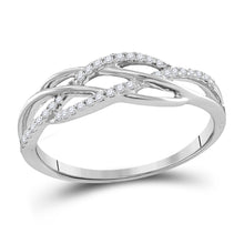 Load image into Gallery viewer, Dazzling Brilliance Diamond Band | 10kt White Gold Womens Round Diamond Band Ring 1/8 Cttw - Splendid Jewellery