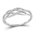 Dazzling Brilliance Diamond Band | 10kt White Gold Womens Round Diamond Band Ring 1/8 Cttw - Splendid Jewellery