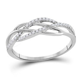 Dazzling Brilliance Diamond Band | 10kt White Gold Womens Round Diamond Band Ring 1/8 Cttw - Splendid Jewellery