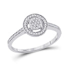 Dazzling Circle of Diamonds Ring | 10kt White Gold Womens Round Diamond Cluster Ring 1/5 Cttw - Splendid Jewellery