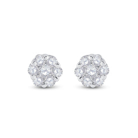 Dazzling Diamond Brilliance Cluster Earrings - Splendid Jewellery
