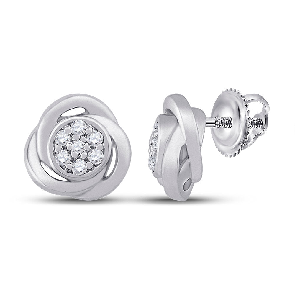 Dazzling Diamond Cluster Earrings in 10kt White Gold - Splendid Jewellery