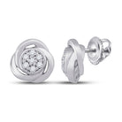 Dazzling Diamond Cluster Earrings in 10kt White Gold - Splendid Jewellery