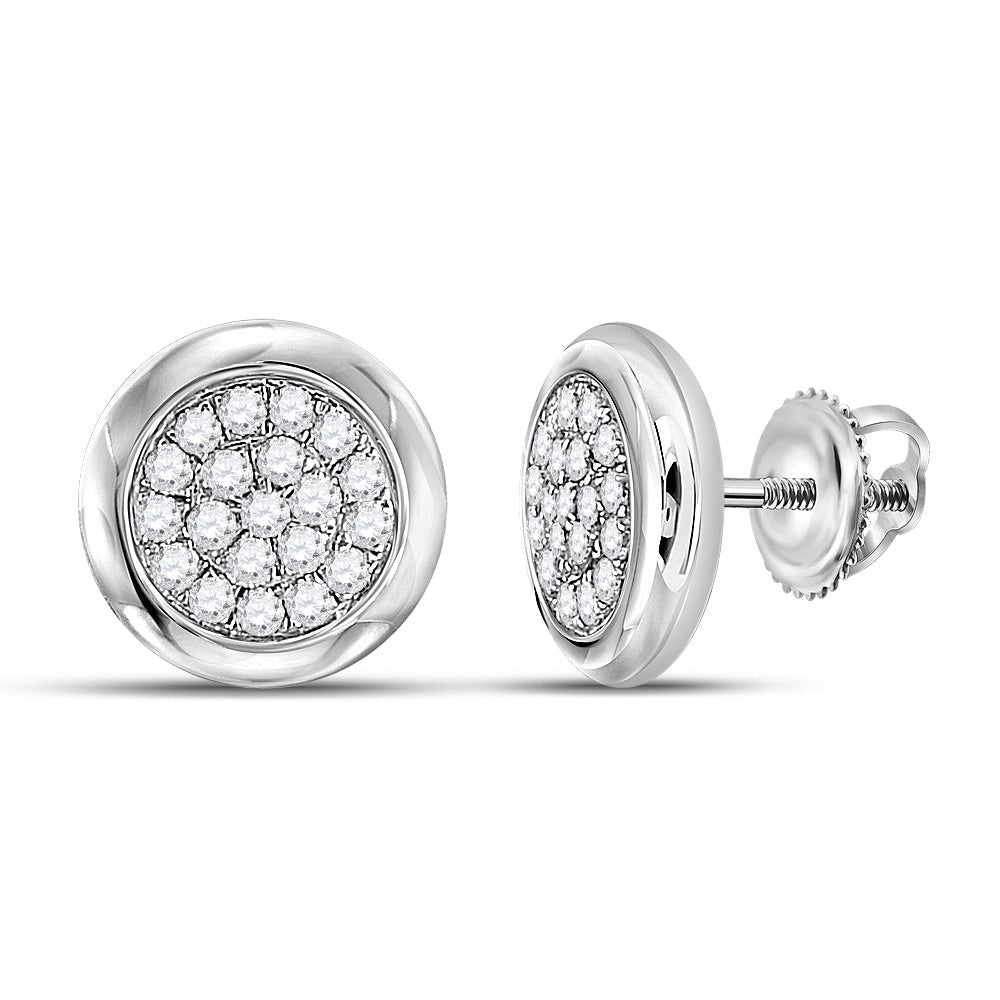 Dazzling Diamond Cluster Earrings in 10kt White Gold - A Mesmerizing Sparkle - Splendid Jewellery