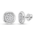 Dazzling Diamond Cluster Earrings in 10kt White Gold - A Mesmerizing Sparkle - Splendid Jewellery