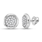 Dazzling Diamond Cluster Earrings in 10kt White Gold - A Mesmerizing Sparkle - Splendid Jewellery