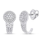 Dazzling Diamond Cluster J Hoop Earrings in 10kt White Gold - Splendid Jewellery