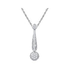 Dazzling Diamond Cluster Pendant - 10kt White Gold Women's Necklace 1/3 Cttw - Splendid Jewellery