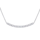 Dazzling Diamond Curved Bar Necklace - 14kt White Gold, 3/4 Cttw - Splendid Jewellery