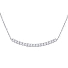 Dazzling Diamond Curved Bar Necklace - 14kt White Gold, 3/4 Cttw - Splendid Jewellery