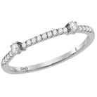 Dazzling Diamond Delight | 10kt White Gold Womens Round Diamond Single Row Stackable Band Ring 1/6 Cttw - Splendid Jewellery