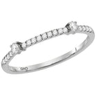 Dazzling Diamond Delight | 10kt White Gold Womens Round Diamond Single Row Stackable Band Ring 1/6 Cttw - Splendid Jewellery