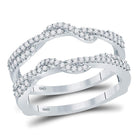 Dazzling Diamond Delight: 10kt White Gold Womens Round Diamond Solitaire Enhancer Wedding Band - Splendid Jewellery