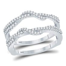 Load image into Gallery viewer, Dazzling Diamond Delight: 10kt White Gold Womens Round Diamond Solitaire Enhancer Wedding Band - Splendid Jewellery
