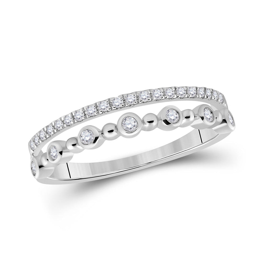 Dazzling Diamond Dreams | 10kt White Gold Womens Round Diamond Band Ring 1/3 Cttw | Splendid Jewellery - Splendid Jewellery