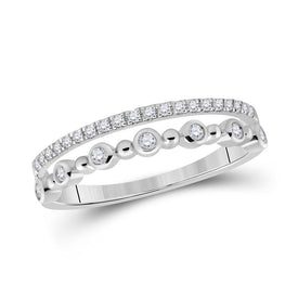Dazzling Diamond Dreams | 10kt White Gold Womens Round Diamond Band Ring 1/3 Cttw | Splendid Jewellery - Splendid Jewellery