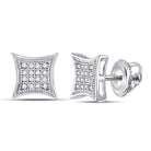 Dazzling Diamond Kite Square Earrings in 10kt White Gold - Splendid Jewellery