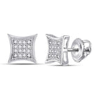 Dazzling Diamond Kite Square Earrings in 10kt White Gold - Splendid Jewellery