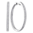 Dazzling Diamond Sparkle White Gold Hoop Earrings - Splendid Jewellery