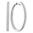Dazzling Diamond Sparkle White Gold Hoop Earrings - Splendid Jewellery