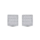 Dazzling Square Diamond Earrings in 10kt White Gold - Splendid Jewellery