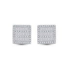 Dazzling Square Diamond Earrings in 10kt White Gold - Splendid Jewellery