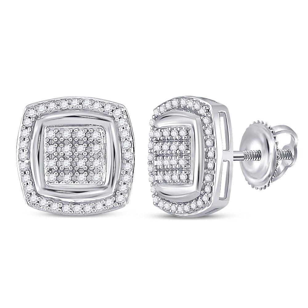 Dazzling Square Diamond Earrings in 10kt White Gold - Splendid Jewellery