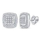 Dazzling Square Diamond Earrings in 10kt White Gold - Splendid Jewellery