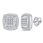 Dazzling Square Diamond Earrings in 10kt White Gold - Splendid Jewellery