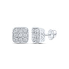 Dazzling Square Diamond Earrings in 10kt White Gold - Splendid Jewellery