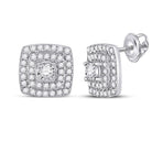 Dazzling Square Diamond Earrings in 10kt White Gold - Splendid Jewellery