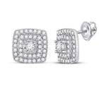 Dazzling Square Diamond Earrings in 10kt White Gold - Splendid Jewellery