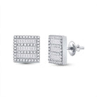 Dazzling Square Diamond Earrings in 10kt White Gold - Splendid Jewellery