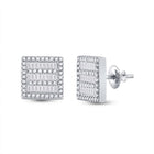 Dazzling Square Diamond Earrings in 10kt White Gold - Splendid Jewellery