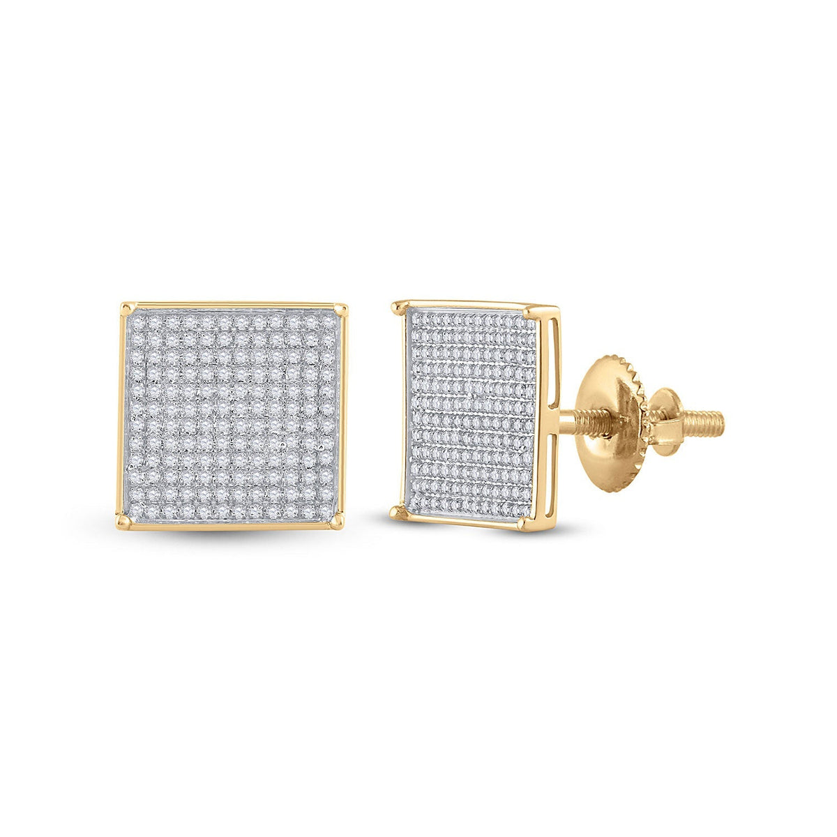 Dazzling Square Diamond Gold Earrings - Splendid Jewellery