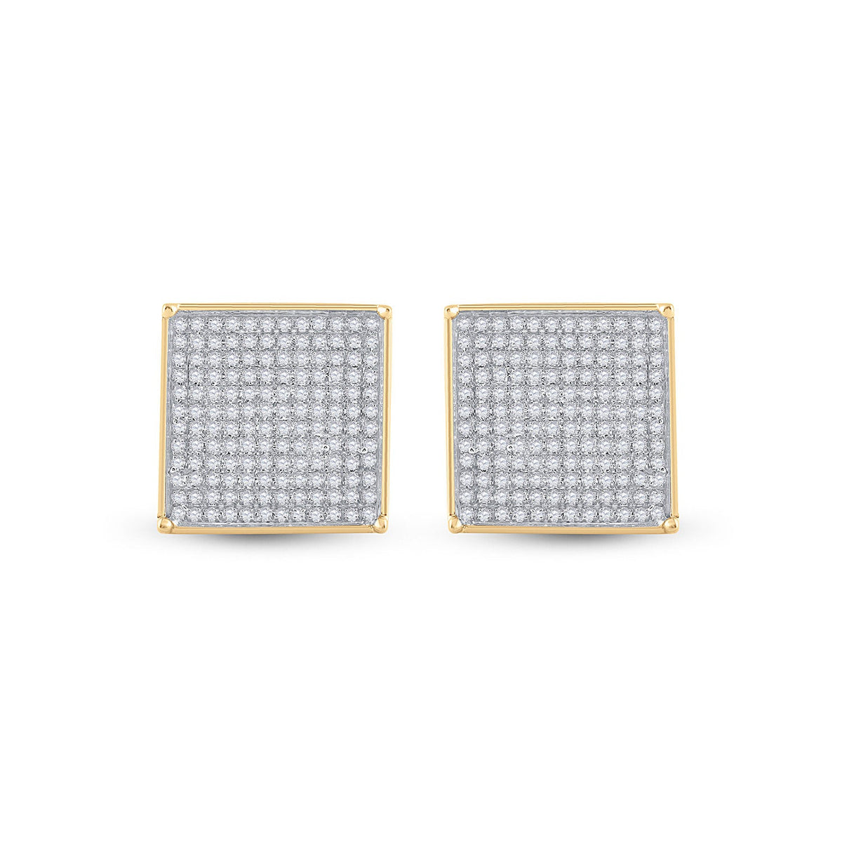 Dazzling Square Diamond Gold Earrings - Splendid Jewellery