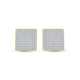 Dazzling Square Diamond Gold Earrings - Splendid Jewellery