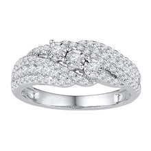 Load image into Gallery viewer, Dazzling Trio Diamond Fashion Ring | 10kt White Gold Womens Round Diamond 3 - stone Band Ring 1/2 Cttw | Splendid Jewellery - Splendid Jewellery