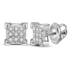 Dazzling White Gold Diamond Square Cluster Earrings - Splendid Jewellery