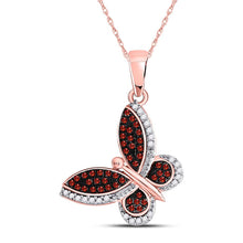 Load image into Gallery viewer, Radiant Rose Gold Diamond Butterfly Pendant - A Captivating Display of Elegance and Whimsy  Top View from Splendid Jewellery